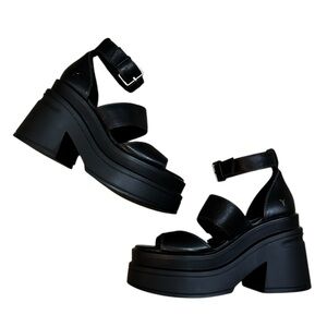 Windsor Smith Black Chunky Platform Sandals Leather Strappy